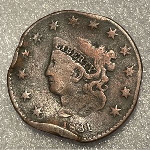 1831 Coronet Liberty Head Large Cent